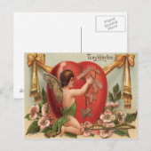 Cupido Gebroken Hart Patching Bloemen Briefkaart (Voorkant / Achterkant)