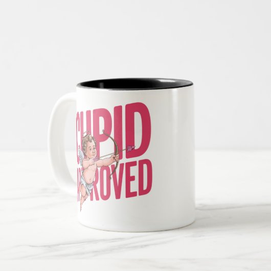 Cupido goedgekeurd tweekleurige koffiemok (Voorkant links)
