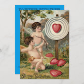 Cupido Hart Boog Pijl Doel Trouw Uitnodiging (Voorkant / Achterkant)