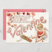 Cupido hart boog pijl Mend bruiloft uitnodiging (Voorkant / Achterkant)