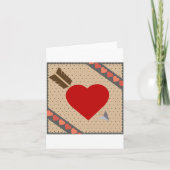 Cupido Hart met Pijl Romantisch Valentijns Patroon Feestdagen Kaart (Voorkant)