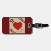 Cupido Hart met Pijl Romantische Valentijnse Patro Bagagelabel (Voorkant horizontaal)