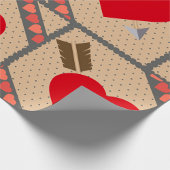 Cupido Hart met Pijl Romantische Valentijnse Patro Cadeaupapier