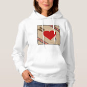 Cupido Hart met Pijl Romantische Valentijnse Patro Hoodie (Voorkant)