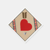 Cupido Hart met Pijl Romantische Valentijnse Patro Servet (Hoek)