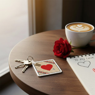 Cupido Hart met Pijl Romantische Valentijnse Patro Sleutelhanger