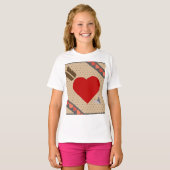 Cupido Hart met Pijl Romantische Valentijnse Patro T-shirt (Voorkant volledig)