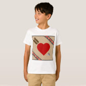 Cupido Hart met Pijl Romantische Valentijnse Patro T-shirt (Voorkant volledig)