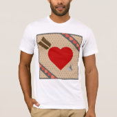 Cupido Hart met Pijl Romantische Valentijnse Patro T-shirt (Voorkant)