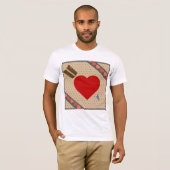 Cupido Hart met Pijl Romantische Valentijnse Patro T-shirt (Voorkant volledig)
