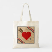 Cupido Hart met Pijl Romantische Valentijnse Patro Tote Bag (Achterkant)