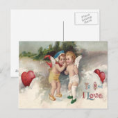 Cupido Hart Sneeuw Cherubijn Engel Briefkaart (Voorkant / Achterkant)