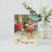 Cupido Hart Vastgebonden Boom Briefkaart (Staand voorkant)