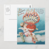 Cupido Hart Vuur Kaleidoscoop Briefkaart (Voorkant / Achterkant)