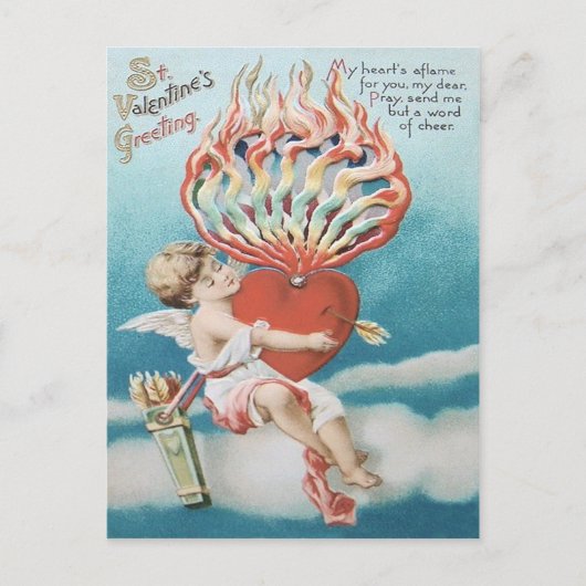 Cupido Hart Vuur Kaleidoscoop Briefkaart (Voorkant)