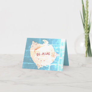 Cupido harten Valentijn BE MINE Kaart rood & blauw