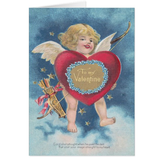 Cupido Heart Bow Arrow Sterren Wolken Hemelen (Voorkant)