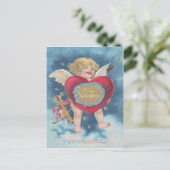 Cupido Heart Bow Arrow Sterren Wolken Hemelen Briefkaart (Staand voorkant)