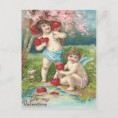Cupido Heart Tree Pond Briefkaart (Voorkant)