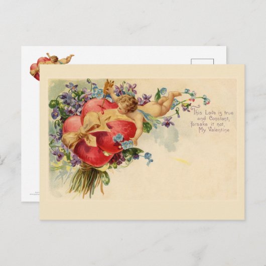 Cupido Hearts  Valentijn Briefkaart (Voorkant / Achterkant)