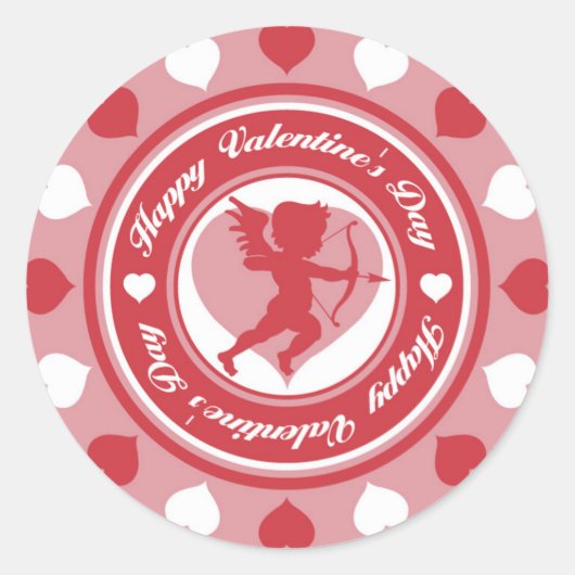 Cupido in de Ronde Sticker (Voorkant)