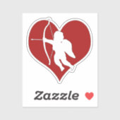 Cupido in een hart  sticker (Vel)