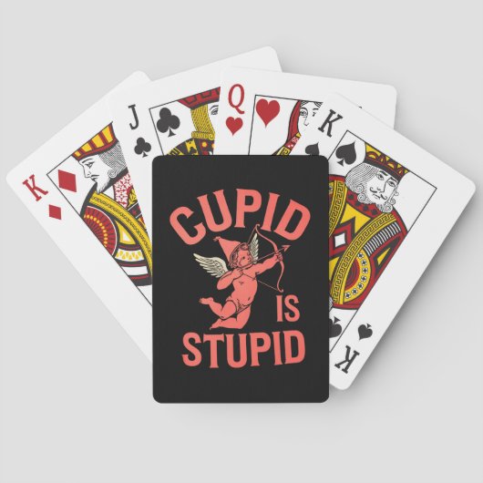 Cupido is de dag van de grappige Valentijn Pokerkaarten (Achterkant)