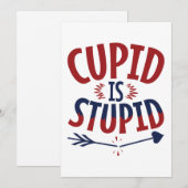 Cupido is een stomme anti-Valentijnsdag single Feestdagenkaart (Voorkant / Achterkant)