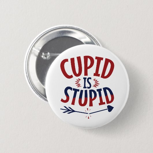Cupido is een stomme anti-Valentijnsdag single Ronde Button 5,7 Cm (Voorkant /achterkant)