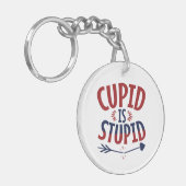 Cupido is een stomme anti-Valentijnsdag single Sleutelhanger (Voorkant Links)