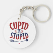 Cupido is een stomme anti-Valentijnsdag single Sleutelhanger (Achterkant)