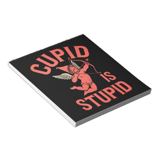 Cupido is stom grappige Valentijnsdag Notitieblok (Schuin)