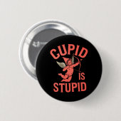 Cupido is stom grappige Valentijnsdag Ronde Button 5,7 Cm (Voorkant /achterkant)
