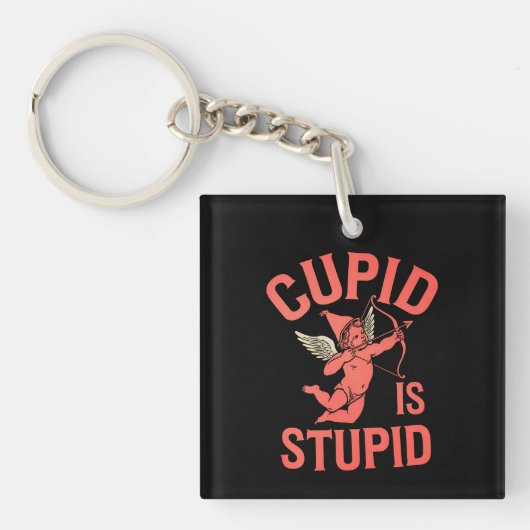 Cupido is stom grappige Valentijnsdag Sleutelhanger (Voorkant)