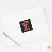 Cupido is stom grappige Valentijnsdag Vierkante Sticker (Envelop)