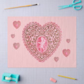 CUPIDO KANT HART Roze Rood Valentijnsdag Tissuepapier (Craft)