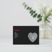 CUPIDO KANTEN HART MONOGRAMMA ,roze, fuchsia Visitekaartje (Staand voorkant)