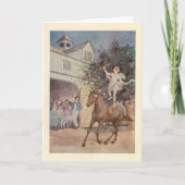  Cupido Kind Angel & Paard w/Bow en Pijl Feestdagen Kaart (Voorkant)