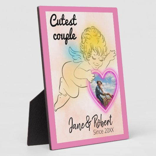 Cupido koppel foto bewaar de datum briefkaart b fotoplaat (Zijkant)