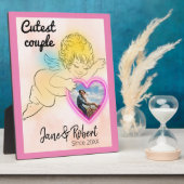 Cupido koppel foto bewaar de datum briefkaart b fotoplaat (Zijkant)
