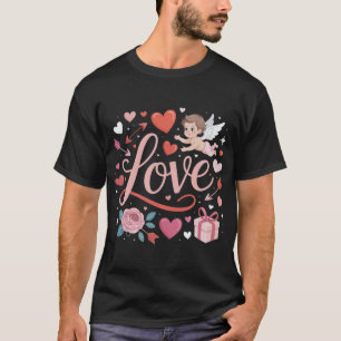 Cupido Liefdeshart Kunst Cute Valentijn Cherubijn  T-shirt