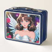 Cupido Meisje Metalen Lunchbox (Achterkant)