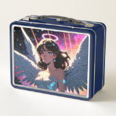 Cupido Meisje Metalen Lunchbox (Achterkant)