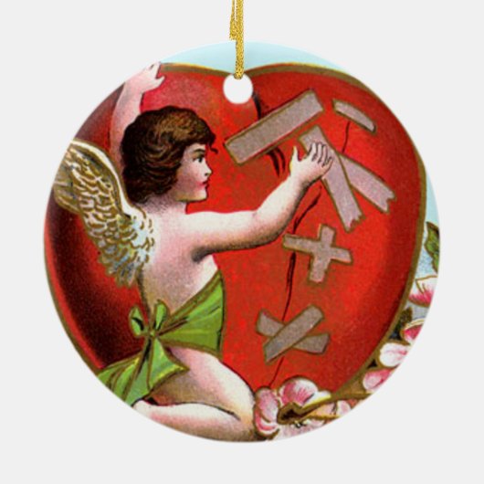 Cupido Mending Gebroken hart Keramisch Ornament (Achterkant)