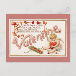 Cupido Mending Heart naar mijn Valentijn Roze Brie Feestdagenkaart