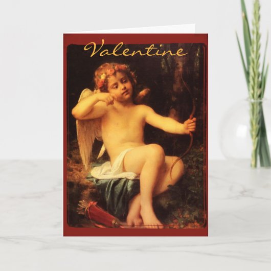 Cupido met Afbeelding Valentijn van de Kunst van Feestdagen Kaart (Voorkant)