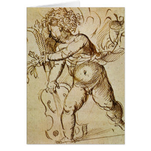 Cupido met een viool door Domenico Campagnola
