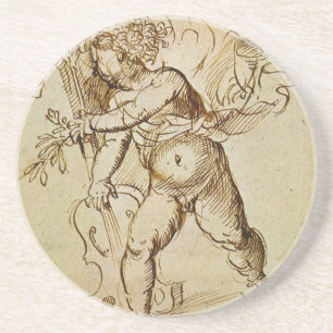 Cupido met een viool door Domenico Campagnola Zandsteen Onderzetter