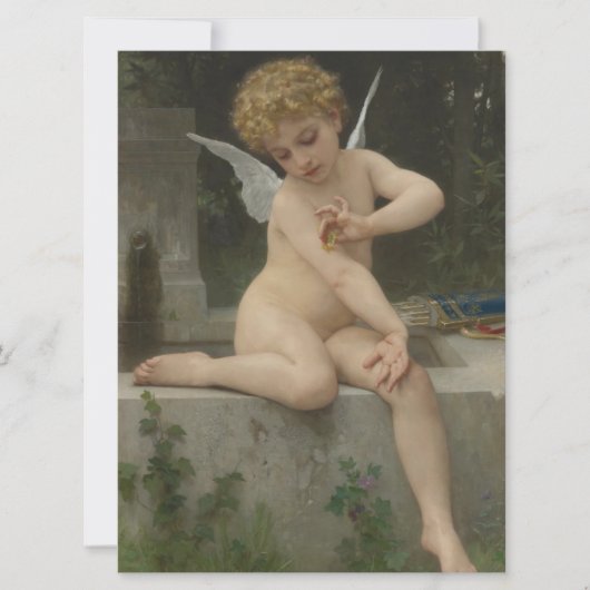 Cupido met een vlinder (door Bouguereau) Kaart (Voorkant)