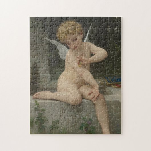 Cupido met een vlinder (door Bouguereau) Legpuzzel (Verticaal)